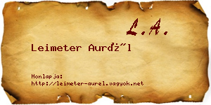 Leimeter Aurél névjegykártya